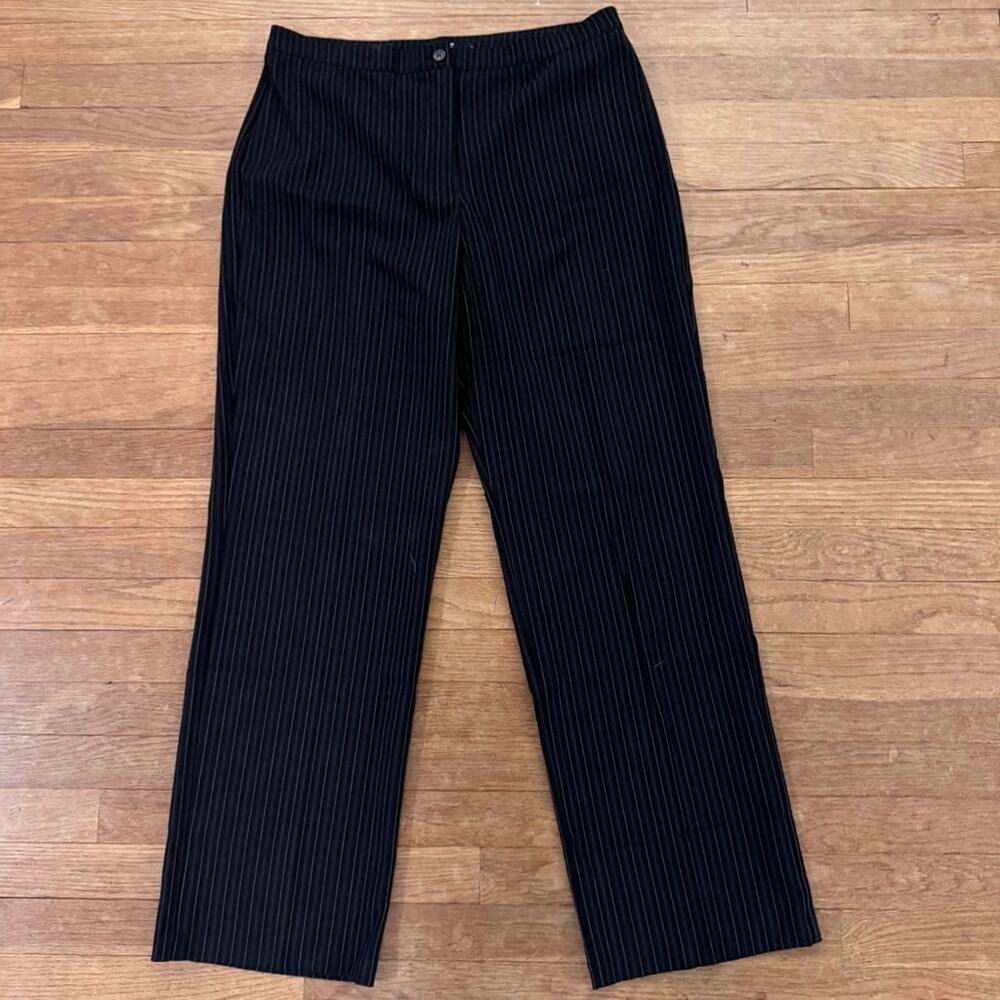 Tribal black high-rise pinstripe straight leg pleated dress pants size 12
 b8